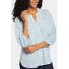 imageNYDJ Womens Pintuck Blouse 34 SleeveWembley Plaid