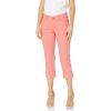 imageNYDJ Womens Petite Dayla Wide Cuff Capri Jeans in Colored Bull DenimPale Guava
