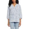 imageNYDJ Womens Pintuck Blouse 34 SleeveWaterfall Ice