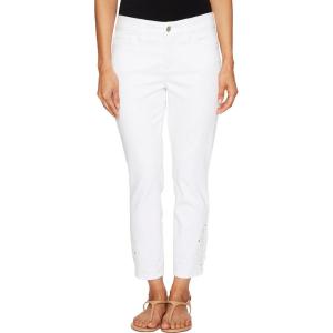 imageNYDJ Womens Petite Alina Ankle JeansOptic White  Eyelet Embroidery