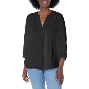 imageNYDJ Womens Pintuck Blouse 34 SleeveBlack