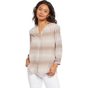 imageNYDJ Womens Pintuck Blouse 34 SleeveDesert Oracle