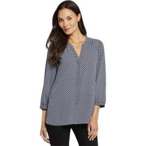 imageNYDJ Womens Pintuck Blouse 34 SleeveDiamond Peak