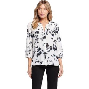 imageNYDJ Womens Pintuck Blouse 34 SleeveLotus Leaf
