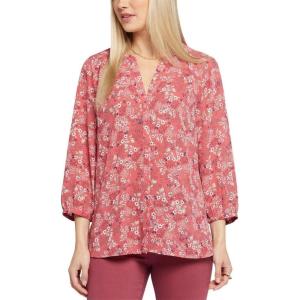 imageNYDJ Womens Pintuck Blouse 34 SleeveRosalie