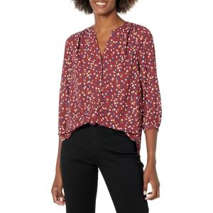 imageNYDJ Womens Pintuck Blouse 34 SleeveShelby Dot