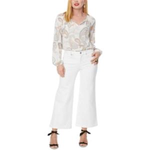 imageNYDJ Womens Teresa Wide Leg Ankle JeansOptic White