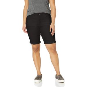imageNYDJ Womens Plus Size Briella Jean Shorts with Roll Cuffs  Slimming ampamp Flattering FitBlack