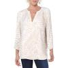 imageNYDJ Womens 34 Sleeve Pintuck TopTwentynine Palms Feather