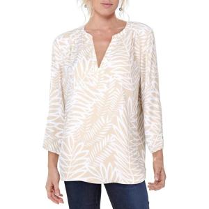 imageNYDJ Womens 34 Sleeve Pintuck TopTwentynine Palms Feather