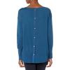 imageNYDJ Womens Button Back Boat Neck SweaterBlueberry Fields