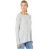 imageNYDJ Womens Button Back Boat Neck SweaterHeather Grey
