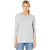 imageNYDJ Womens Button Back Boat Neck SweaterHeather Grey
