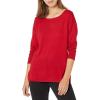 imageNYDJ Womens Button Back Boat Neck SweaterStrawberry Hill