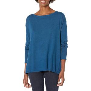 imageNYDJ Womens Button Back Boat Neck SweaterBlueberry Fields