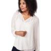 imageNYDJ Womens Peasant BlouseVanilla