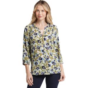 imageNYDJ Womens Pintuck BlouseIndigo Blooms