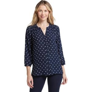imageNYDJ Womens Pintuck BlouseIndigo Dot