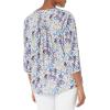 imageNYDJ Womens ThreeQuarter Sleeve Pintuck Blouse  Classic Lightweight TopShrinking Violets Wild Lilac