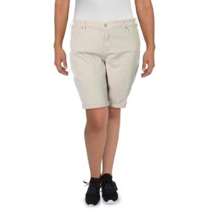 imageNYDJ Womens Briella Roll Cuff Jean Long Slimming Denim ShortsPure Feather