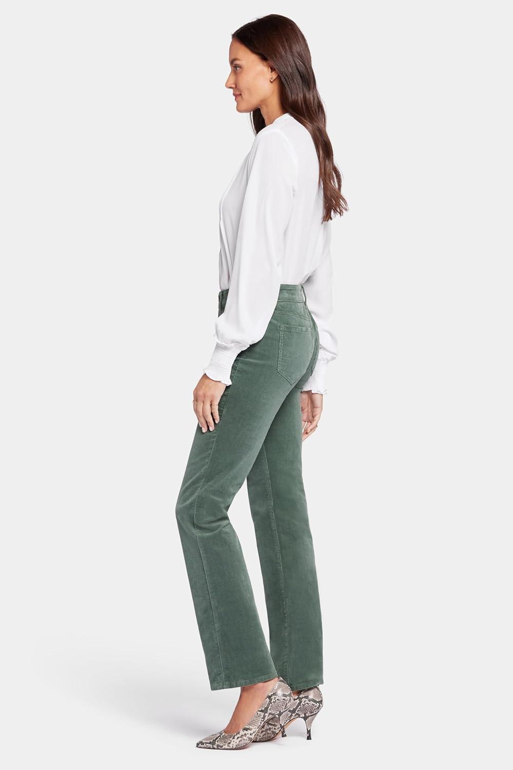 imageNYDJ Womens Marilyn Straight Denim Jeans  Classic Fit Comfortable and Stylish Womens Straight Jeans for Every OccasionSage Leaf Corduroy