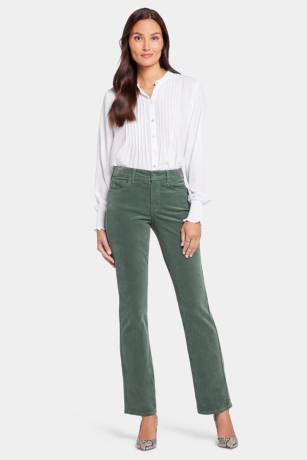 imageNYDJ Womens Marilyn Straight Denim Jeans  Classic Fit Comfortable and Stylish Womens Straight Jeans for Every OccasionSage Leaf Corduroy