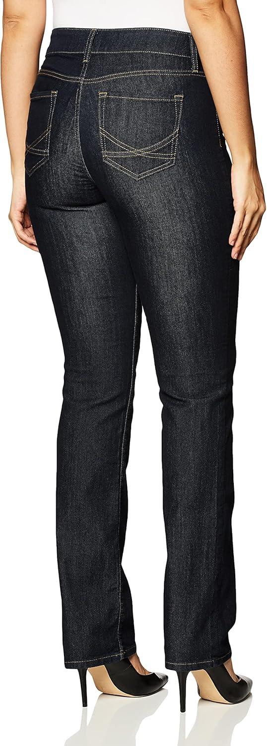imageNYDJ Womens Marilyn Straight Denim JeansDark Enzyme Contrast Stitching