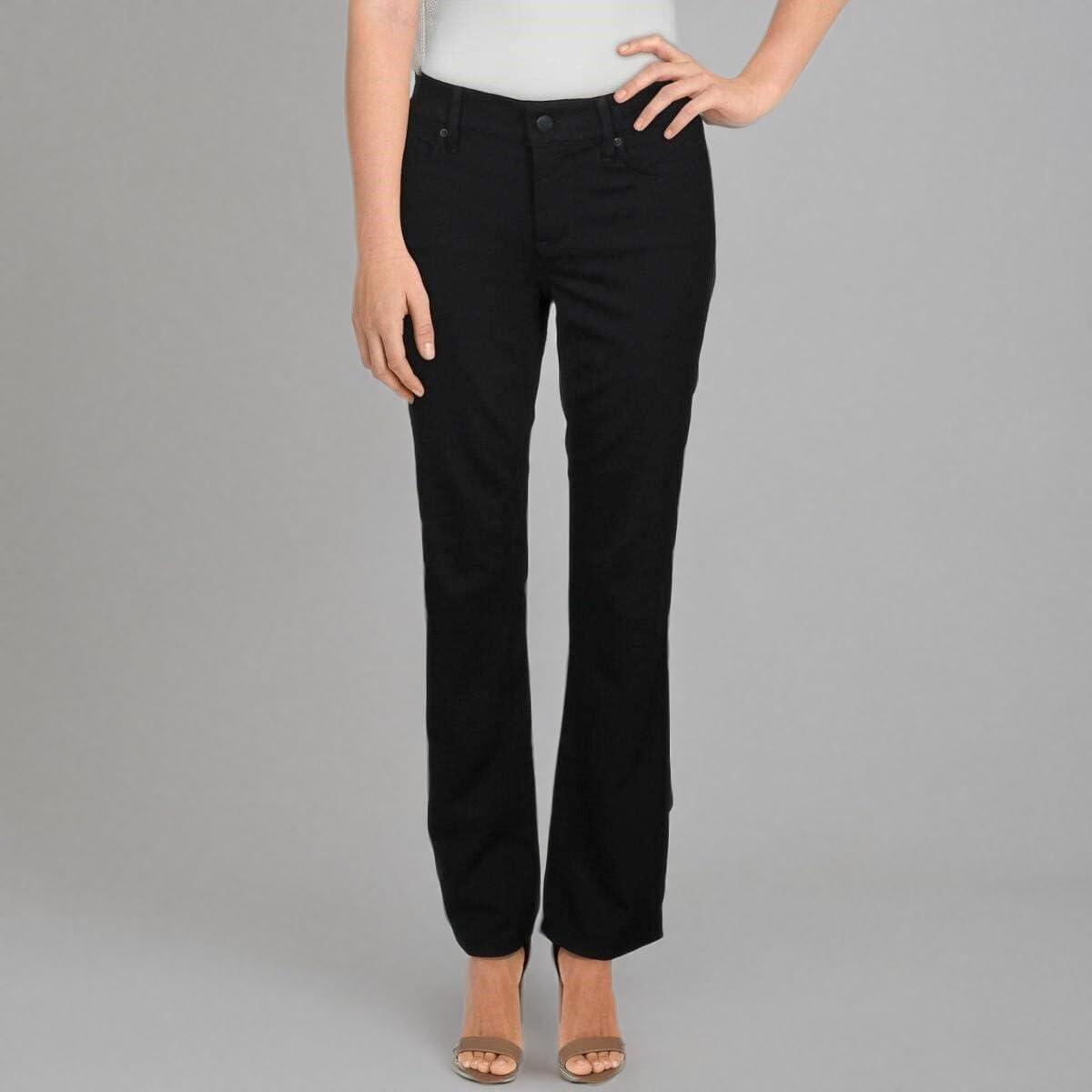 imageNYDJ Womens Marilyn Straight Leg Pants in Ponte KnitBlack
