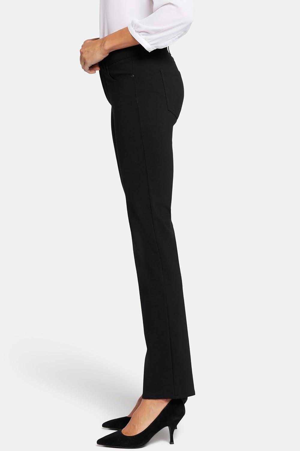 imageNYDJ Womens Marilyn Straight Leg Pants in Ponte KnitCharcoalHeathered