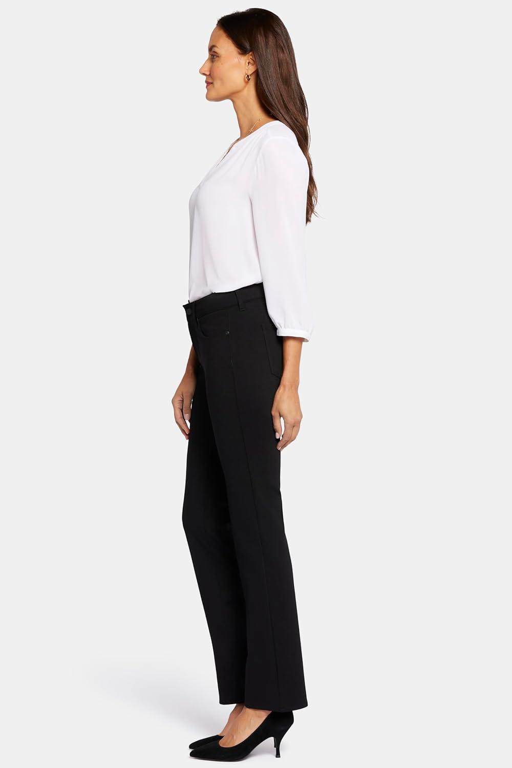 imageNYDJ Womens Marilyn Straight Leg Pants in Ponte KnitCharcoalHeathered
