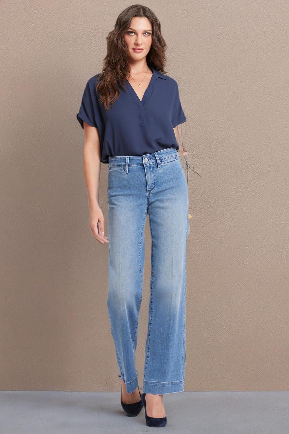 imageNYDJ Womens Teresa Trouser JeanBlue