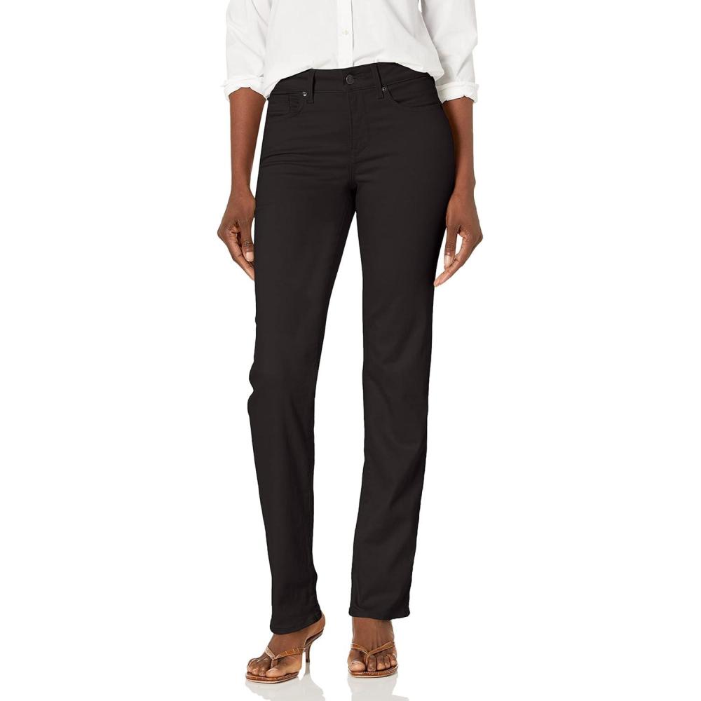 imageNYDJ Womens Marilyn Straight Denim JeansBlack Dnm