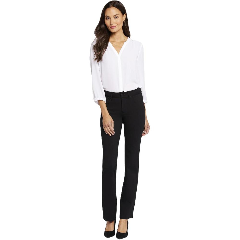 imageNYDJ Womens Marilyn Straight Leg Pants in Ponte KnitCharcoalHeathered