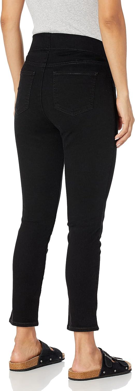 imageNYDJ Womens Petite Skinny Ankle Pullon JeansBlack