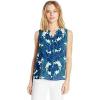 image:imageNYDJ Womens Petite Size Sleeveless Pintuck BlouseFiji Forest Republique Navy