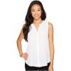 image:imageNYDJ Womens Petite Size Sleeveless Pintuck BlouseOptic White