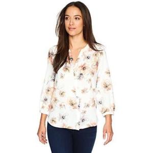 image:imageNYDJ Womens Petite Size Pintuck Pleat Back BlouseAmalfi Floral Sugar