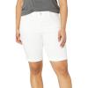 image:imageNYDJ Womens Plus Size Briella Roll Cuff Denim ShortsOptic White