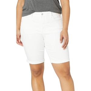 image:imageNYDJ Womens Plus Size Briella Roll Cuff Denim ShortsOptic White