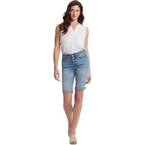 image:imageNYDJ Womens Briella Roll Cuff Denim ShortsBiscayne