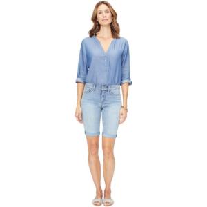 image:imageNYDJ Womens Briella Roll Cuff Denim ShortsCano
