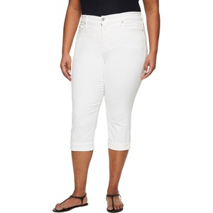 image:imageNYDJ Womens Plus Size Marilyn Straight Crop Cuff JeanOptic White