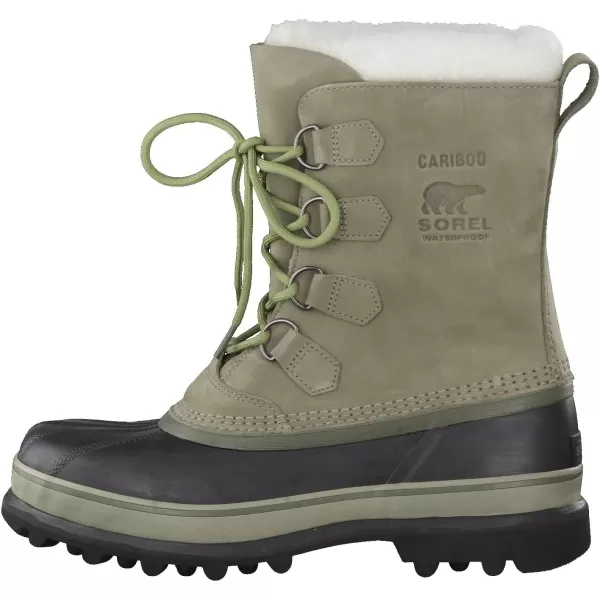 Sorel Mens Caribou Warm Lining MidCalf BootsGreen Sage Black