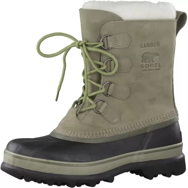 Sorel Mens Caribou Warm Lining MidCalf BootsGreen Sage Black