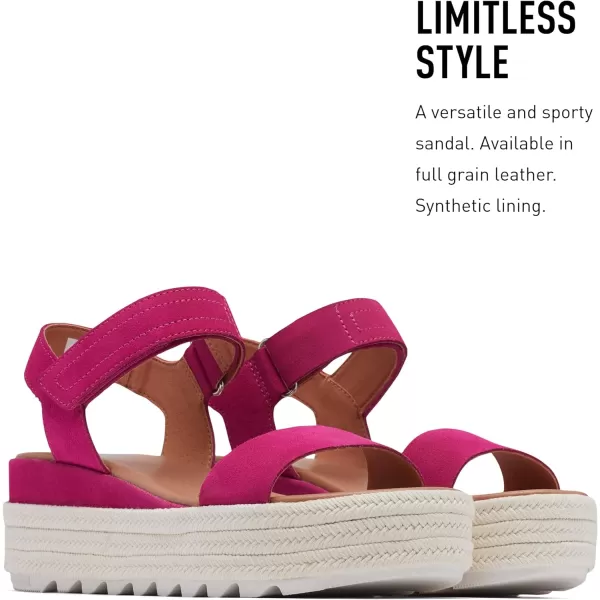 Sorel Womens Cameron Flatform SandalsFuchsia Fizz Sea Salt