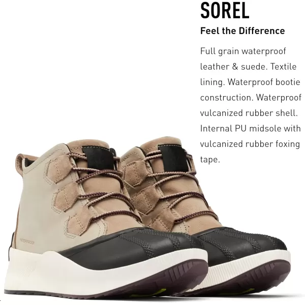 Sorel Womens Out N About III Classic Boot  Waterproof Leather amp Suede Winter BootsOmega Taupe Black