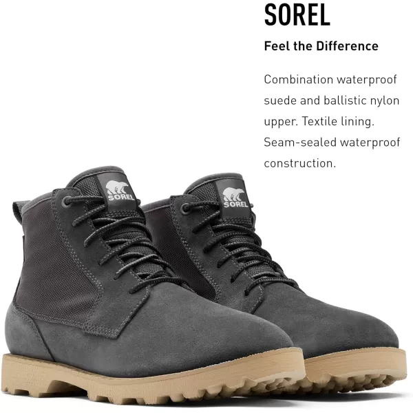 Sorel Mens Caribou Mod Chukka WP Boot  Waterproof Suede amp Nylon Rain BootsJet British Tan