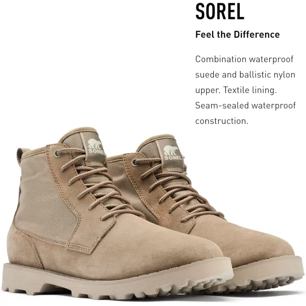 Sorel Mens Caribou Mod Chukka WP Boot  Waterproof Suede amp Nylon Rain BootsWet Sand Fungi