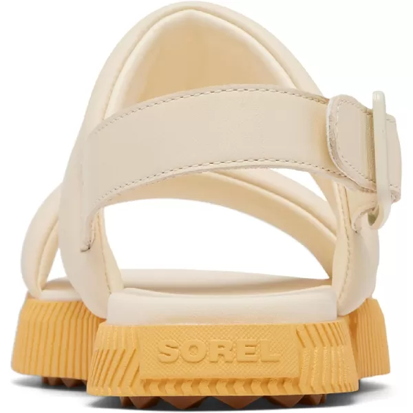 Sorel Womens Ona Streetworks Go To Flat SandalsHoney White  Yellow Ray