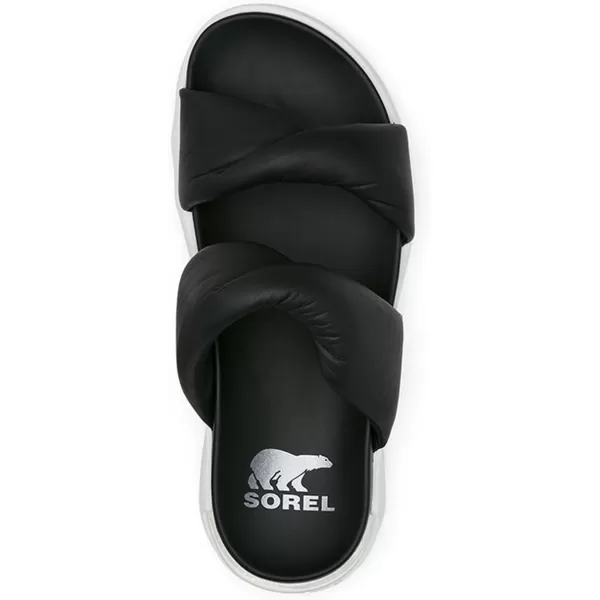 Sorel Womens Viibe Twist Slide SandalsBlack  Sea Salt